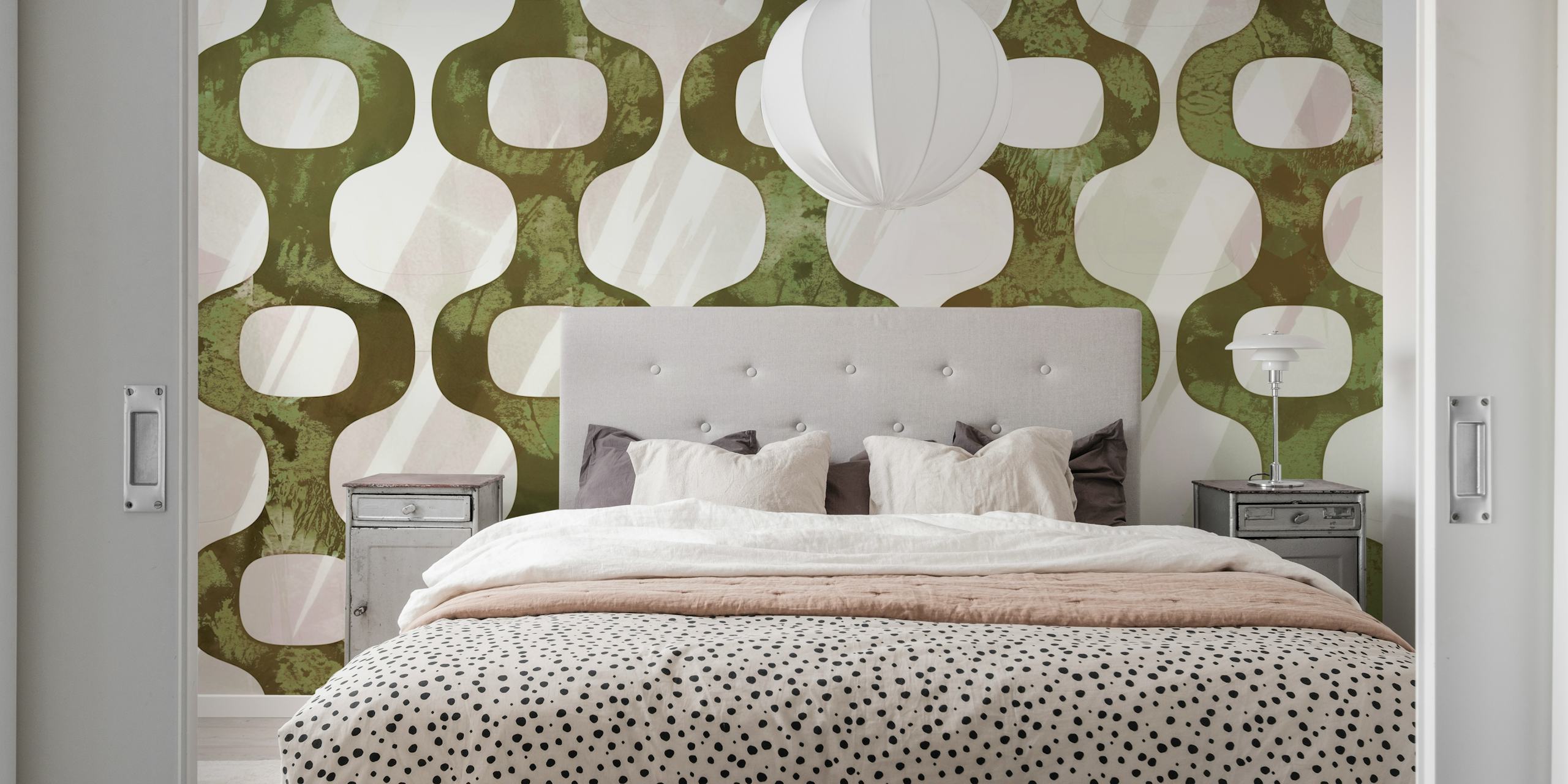 Mid-Century Modern Geometry wallpaper in a room
