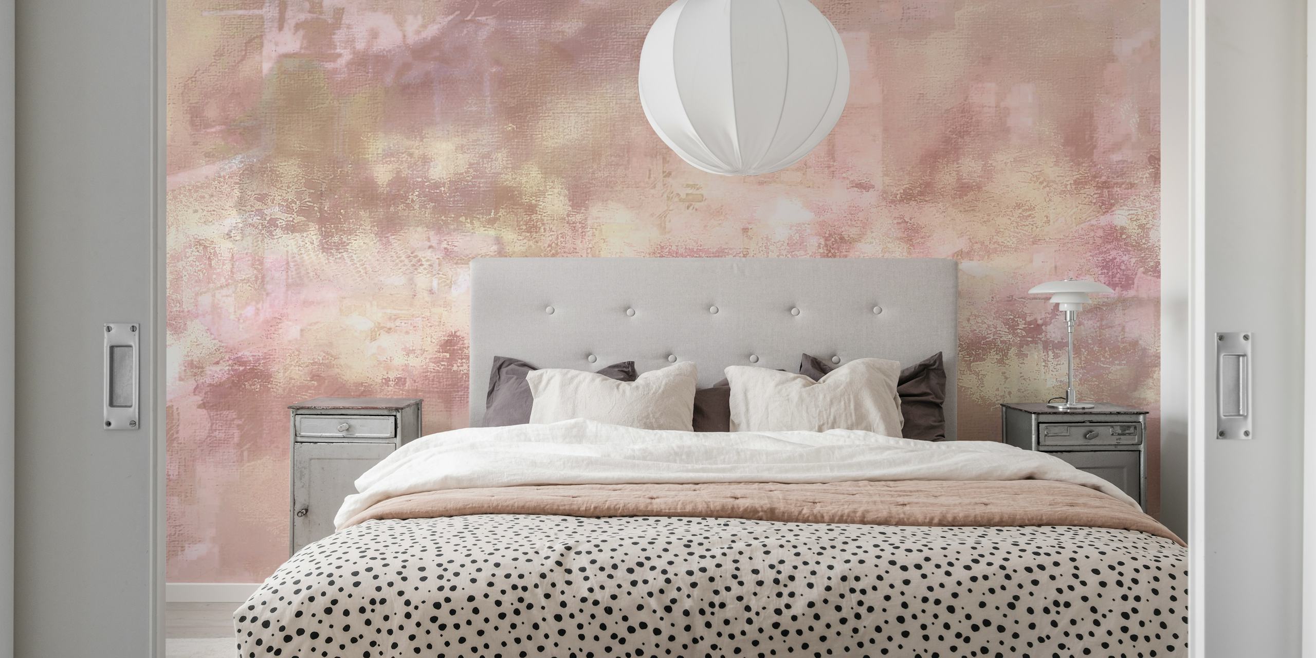 Urban Peach Tapete in einem Zimmer angezeigt