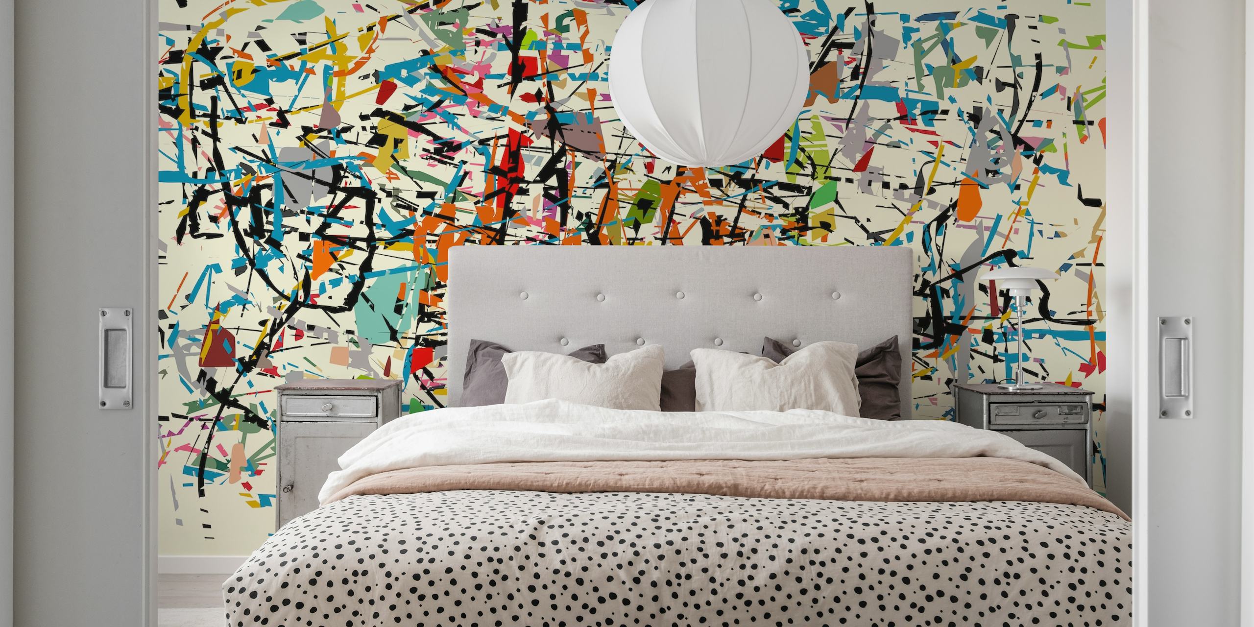 Colorful abstract brush stroke wallpaper with dynamic patterns.