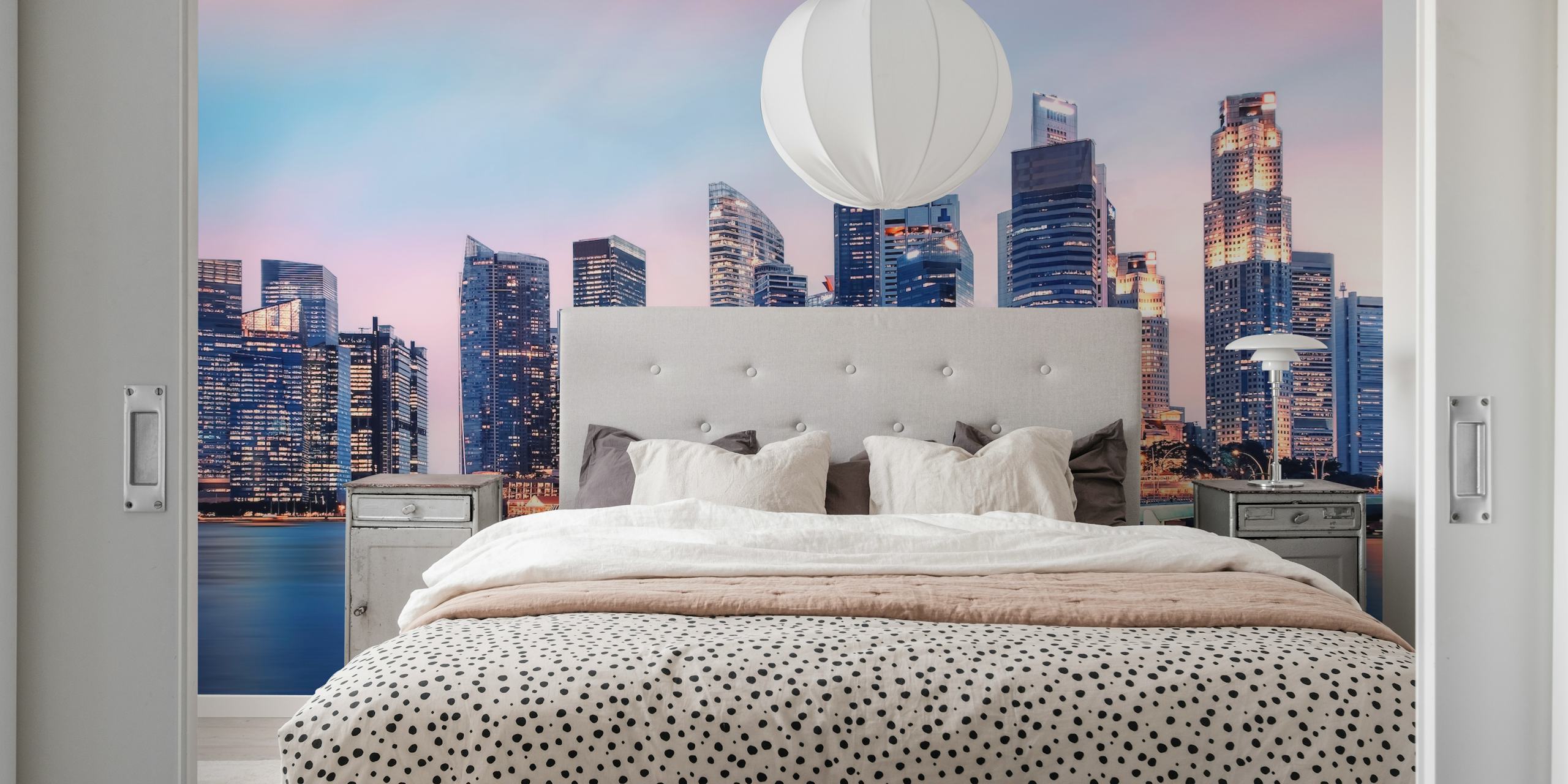 Geometric pattern in pink and white tones wallpaper