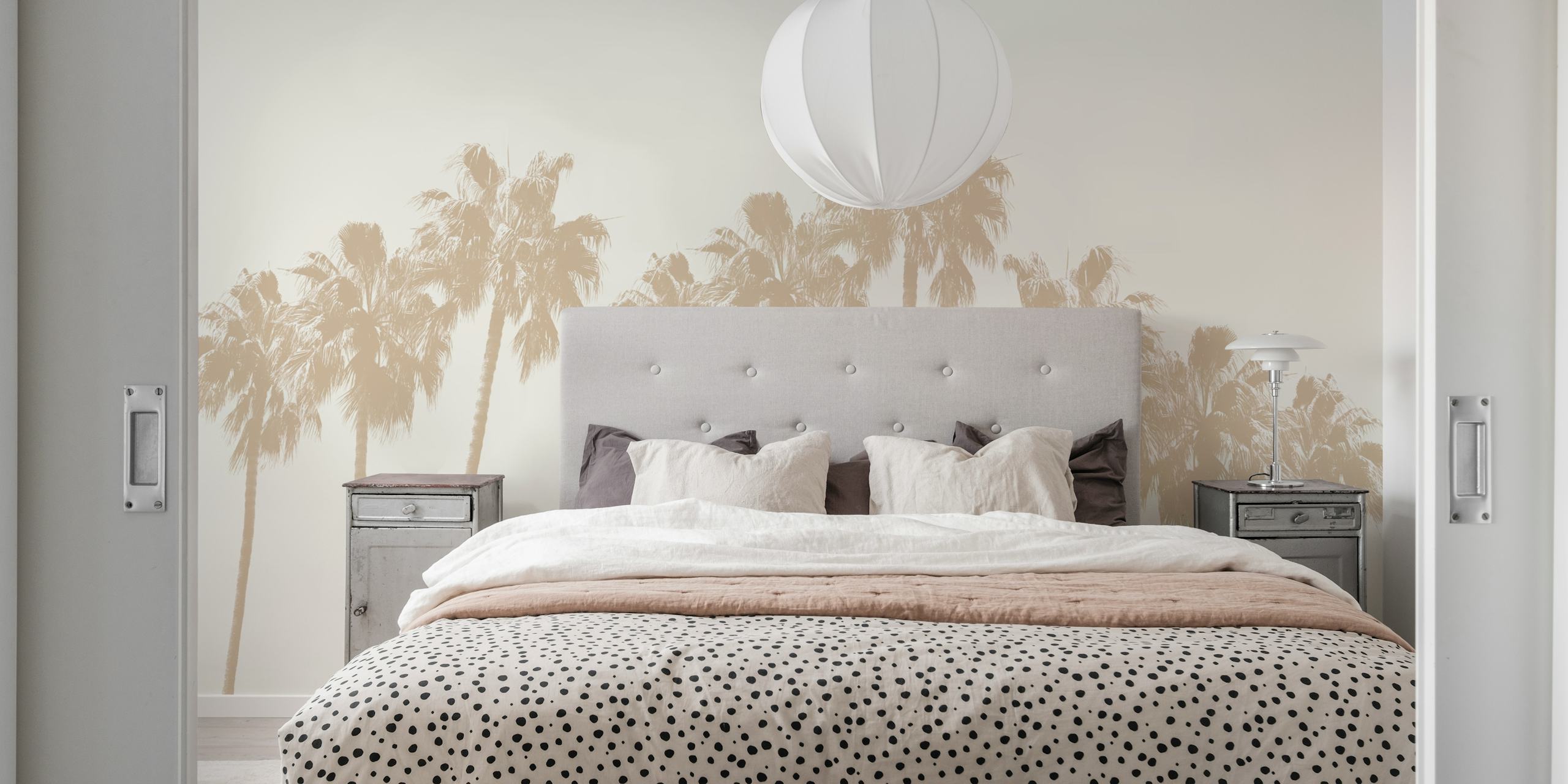 Beige palm trees on a light background wallpaper