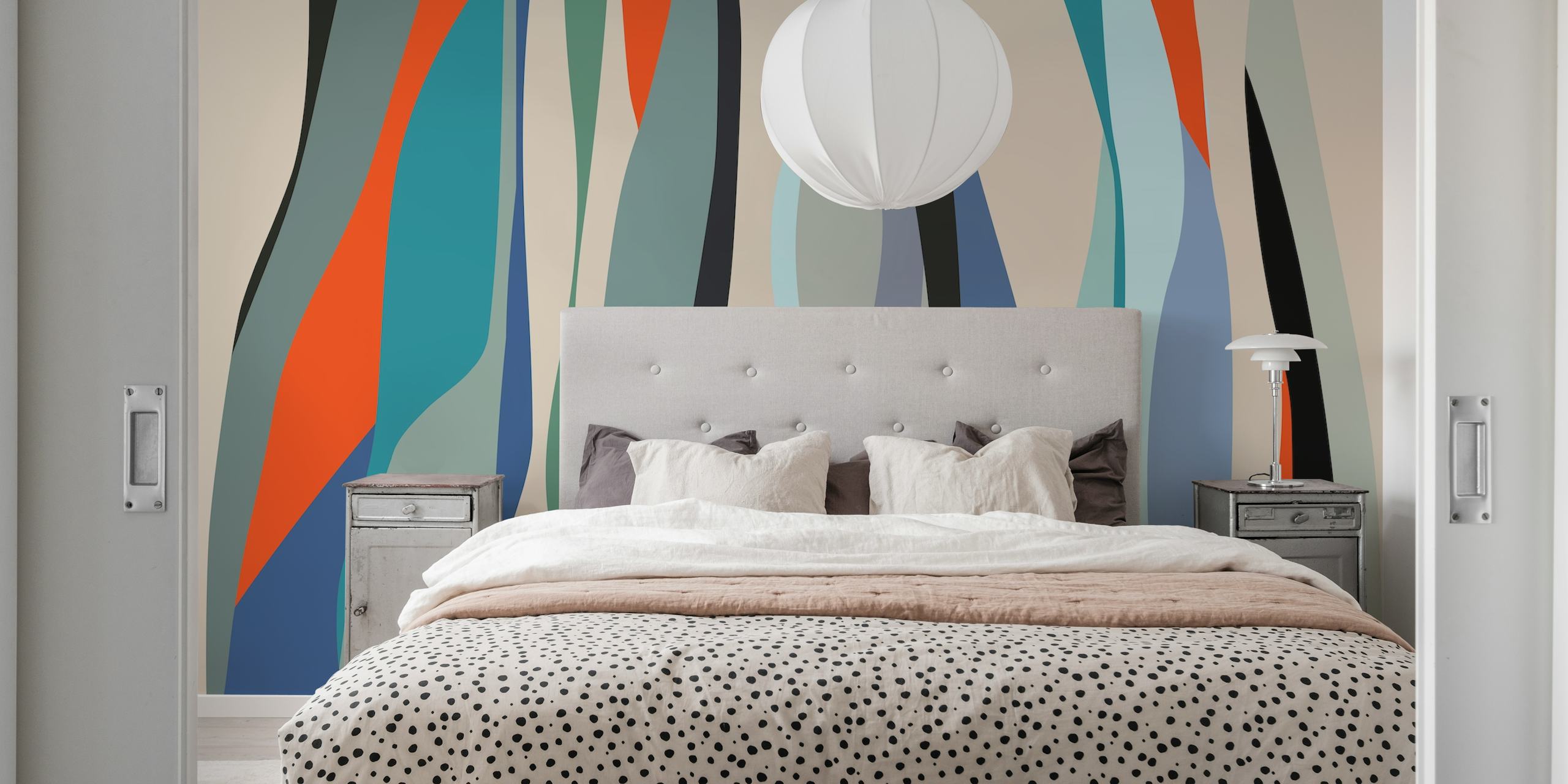 Colorful Sinuous Shapes 9 wallpaper in a room