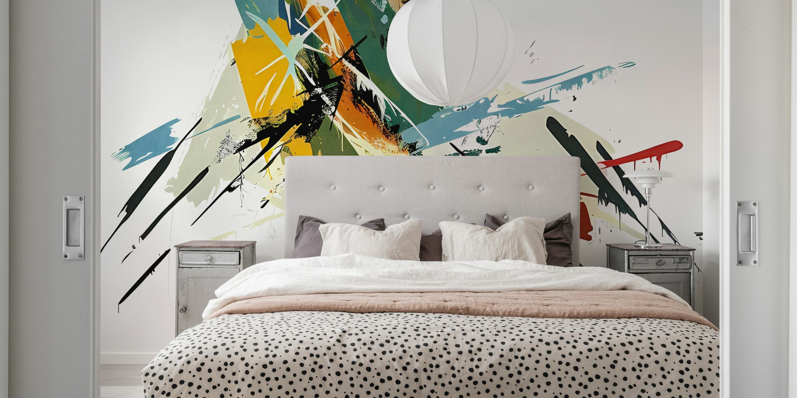 Papier peint Brushstrokes 16 présenté dans une pièce