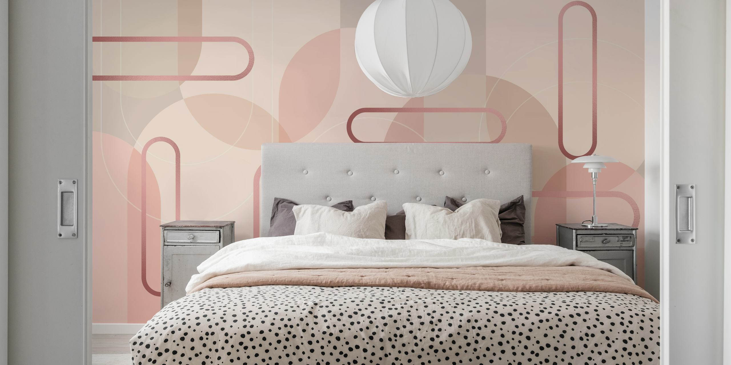 Papel de parede Mid Century Luxe em um ambiente moderno