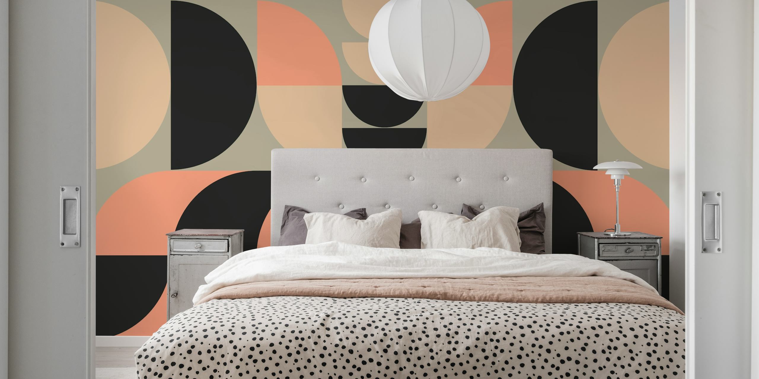 Geometric Light Bauhaus Geo wallpaper in a room