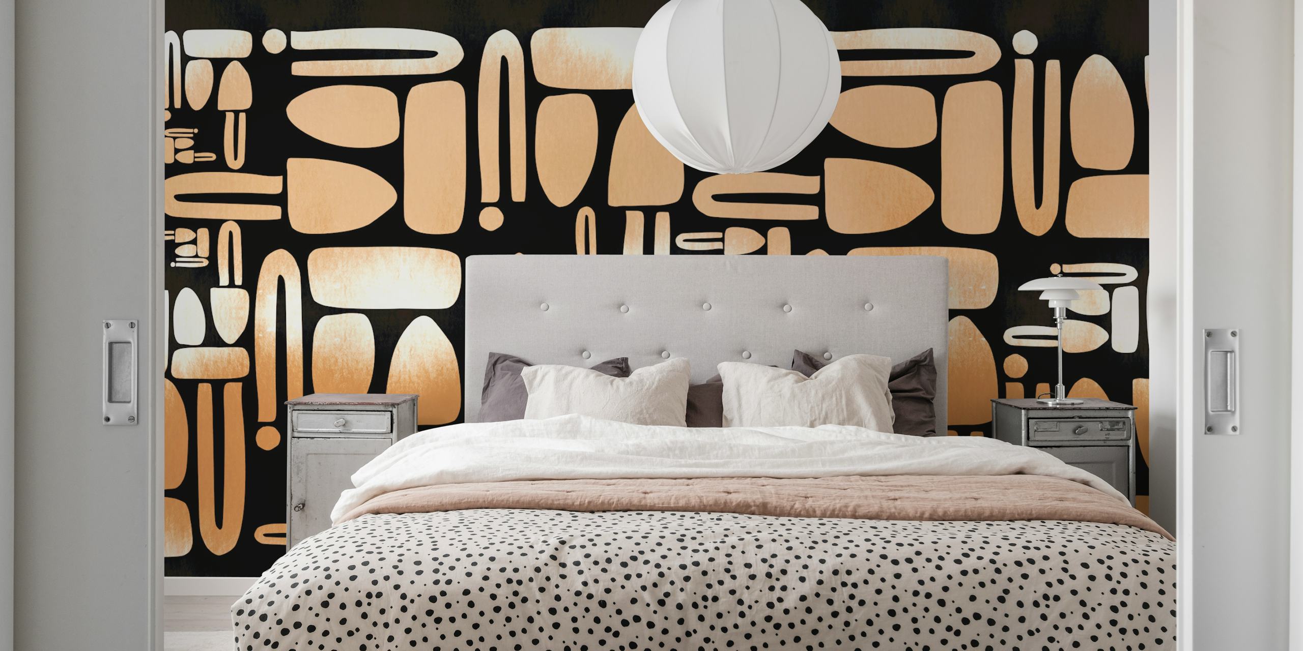 Tapeta Black Tan Organic Bauhaus u sobi