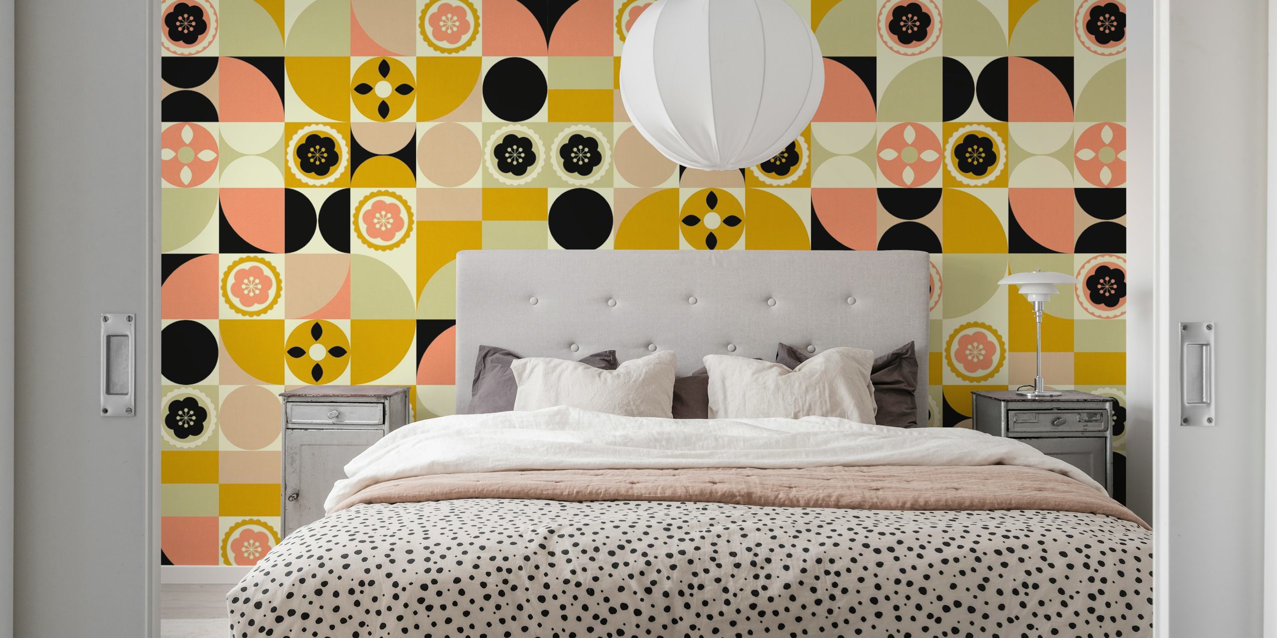 Contemporary Floral Bauhaus tapetdesign