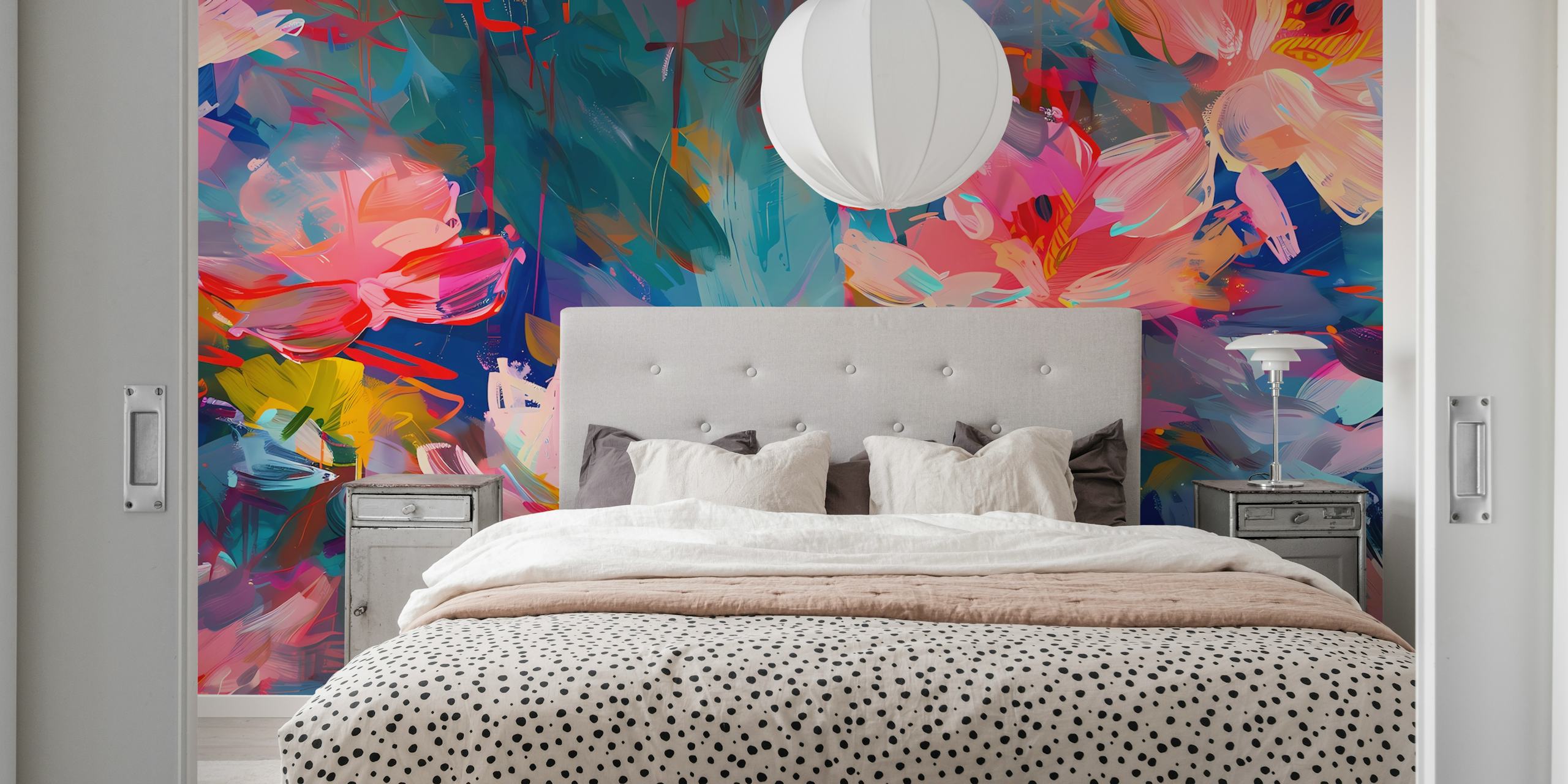 Värikäs kukkakuvio