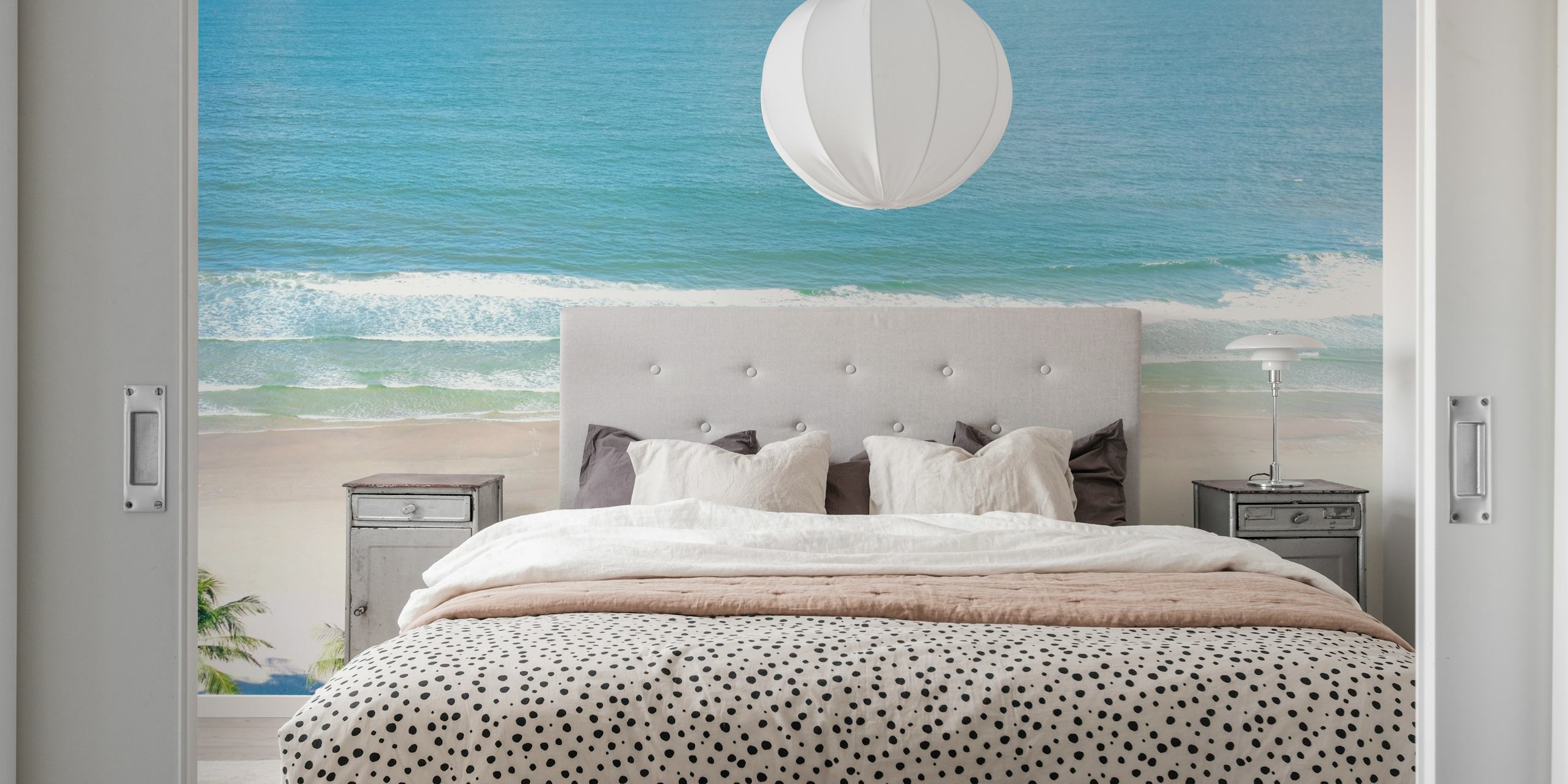 Design de papel de parede tropical em um ambiente