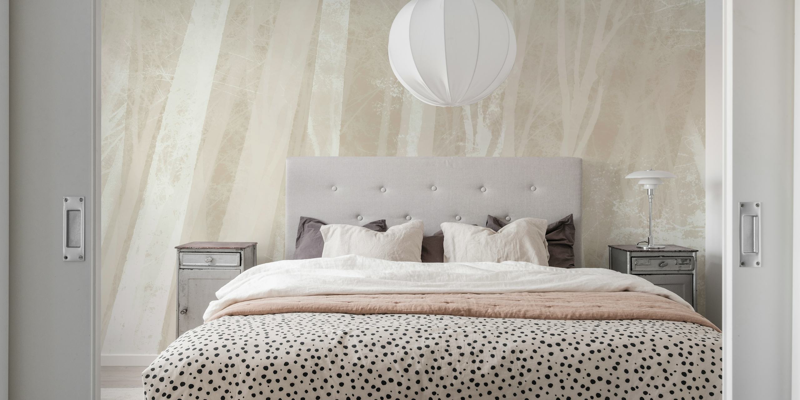 Papel pintado Whispering Birch Grove en una habitación