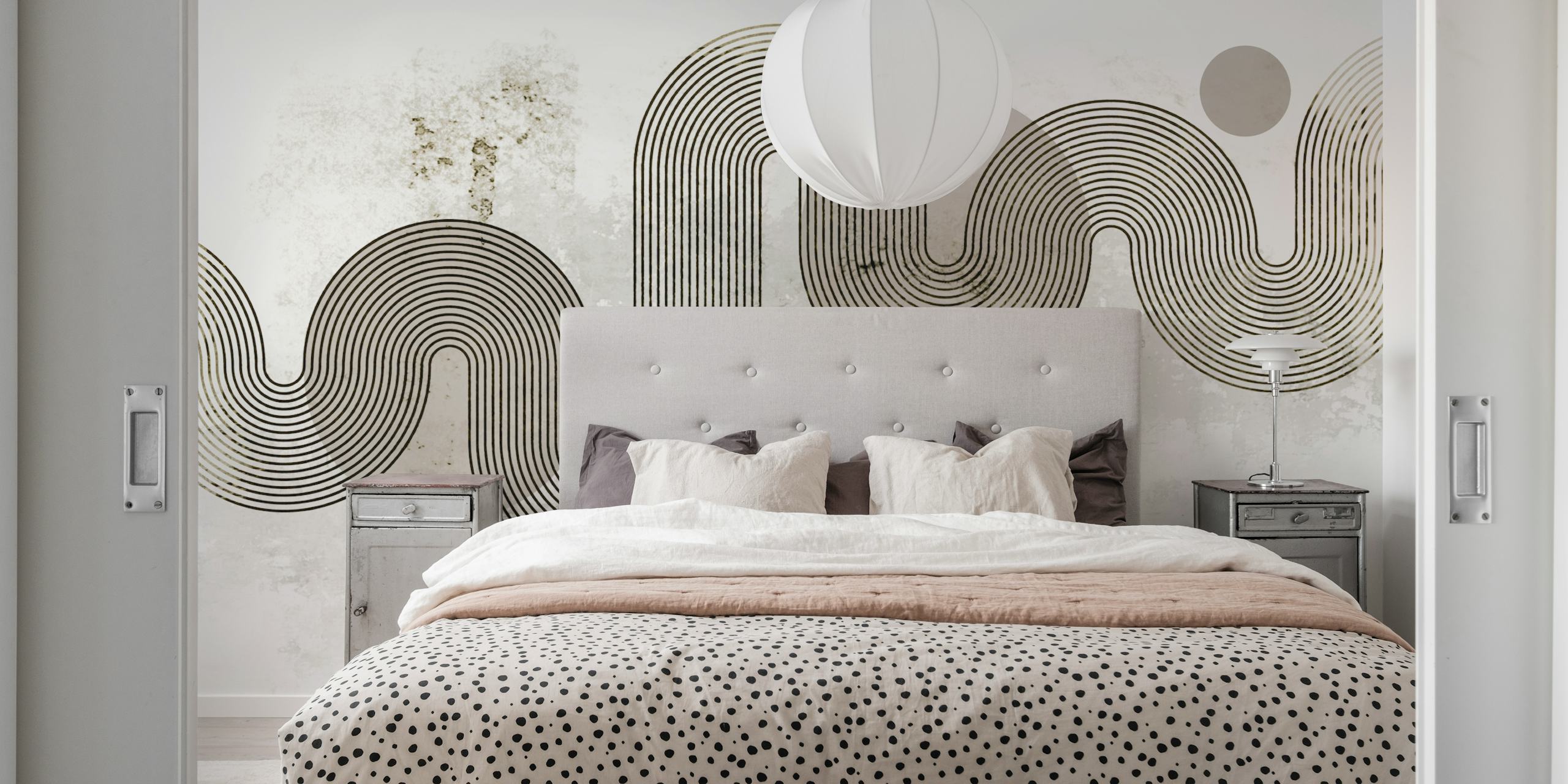 Monochrome Flow Design tapet i ett rum