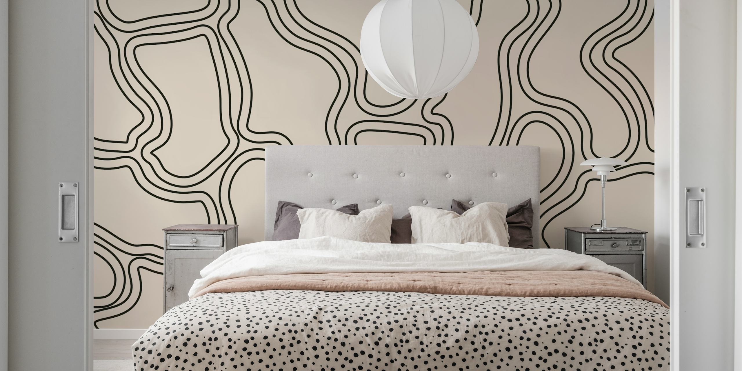 Carta da parati Serenity Lines Decor in una stanza