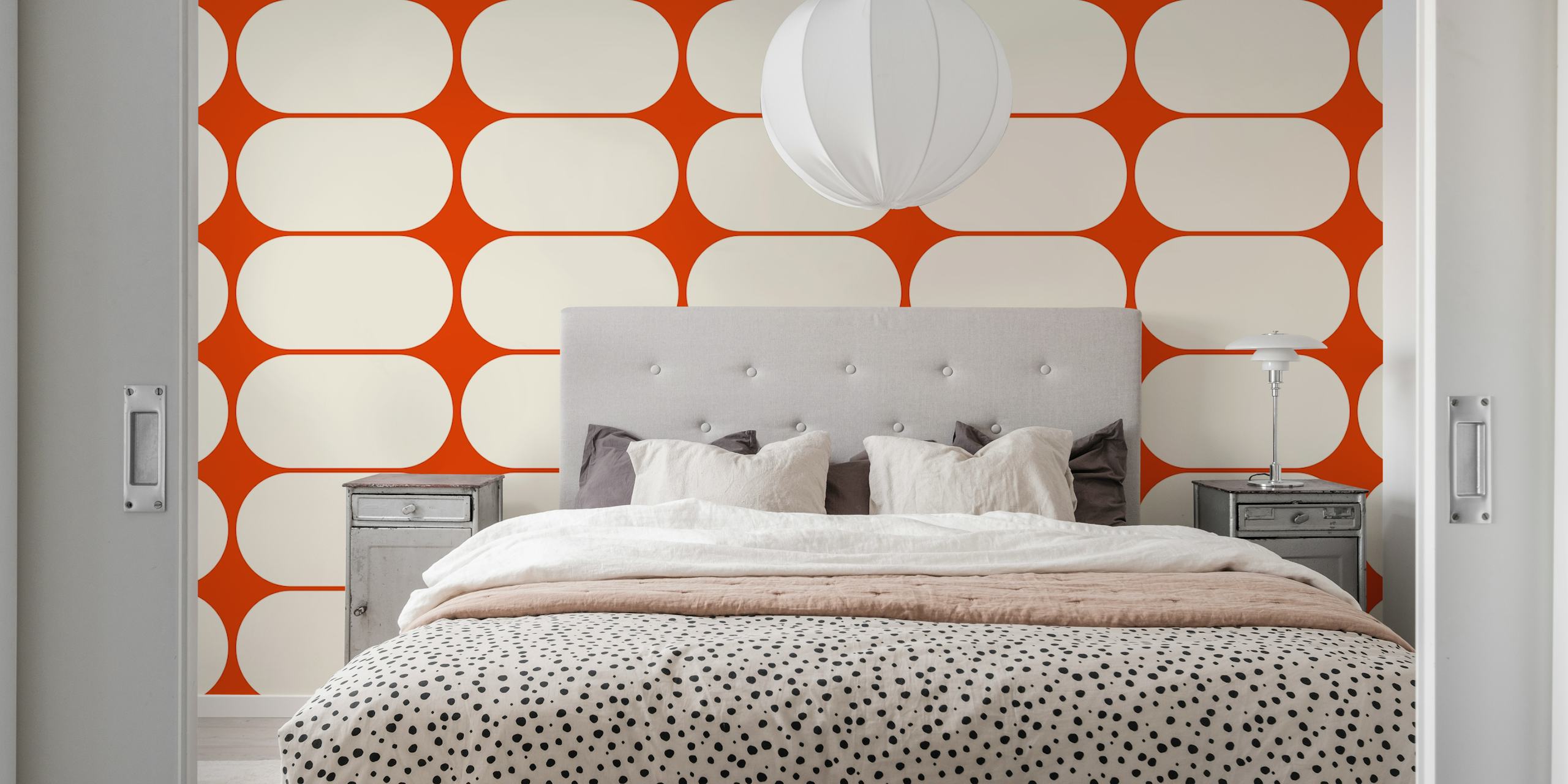 Mid-Century Modern Pebbles wallpaper in a room