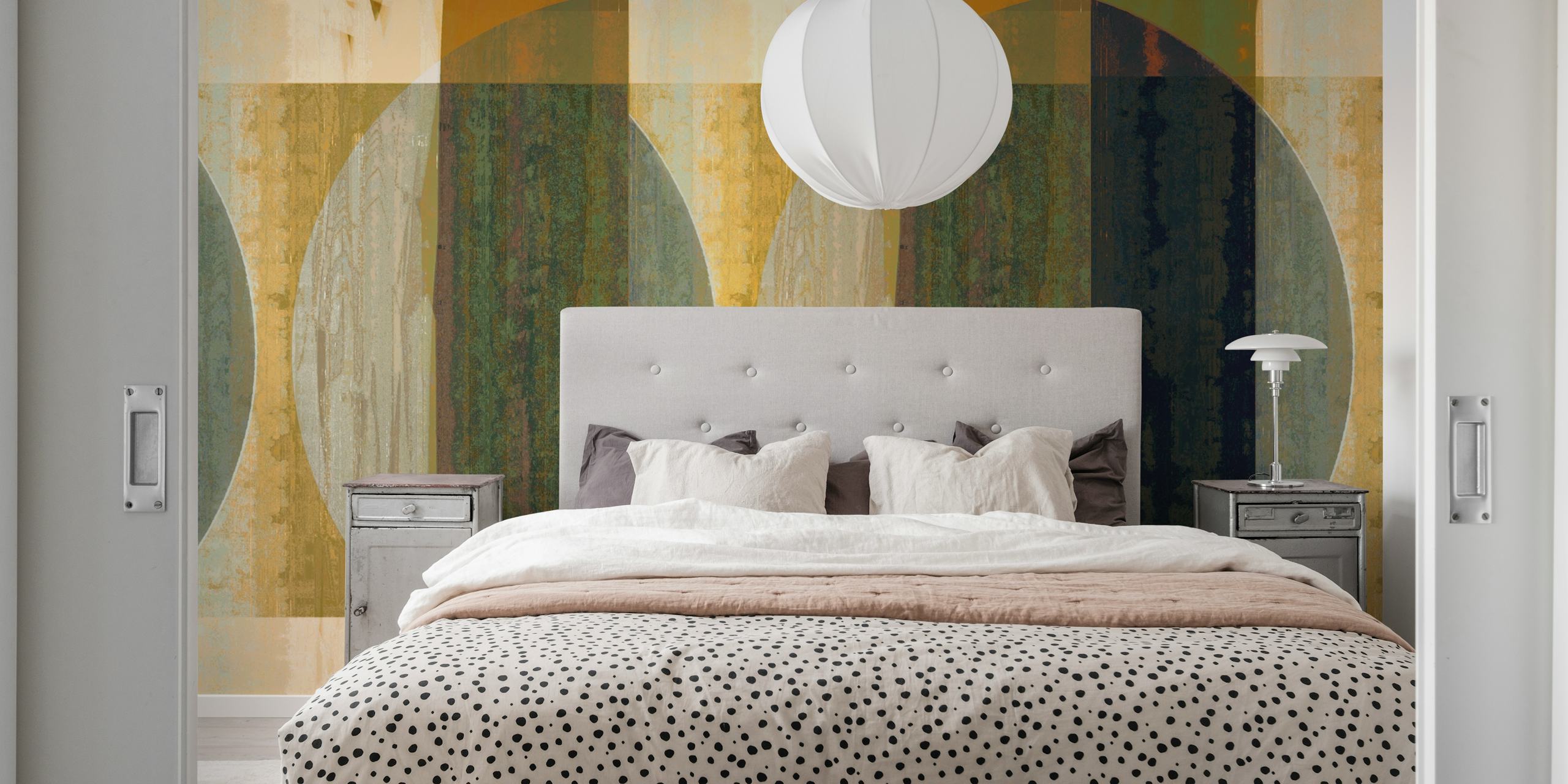 Mid Century Bauhaus Fall wallpaper in a room