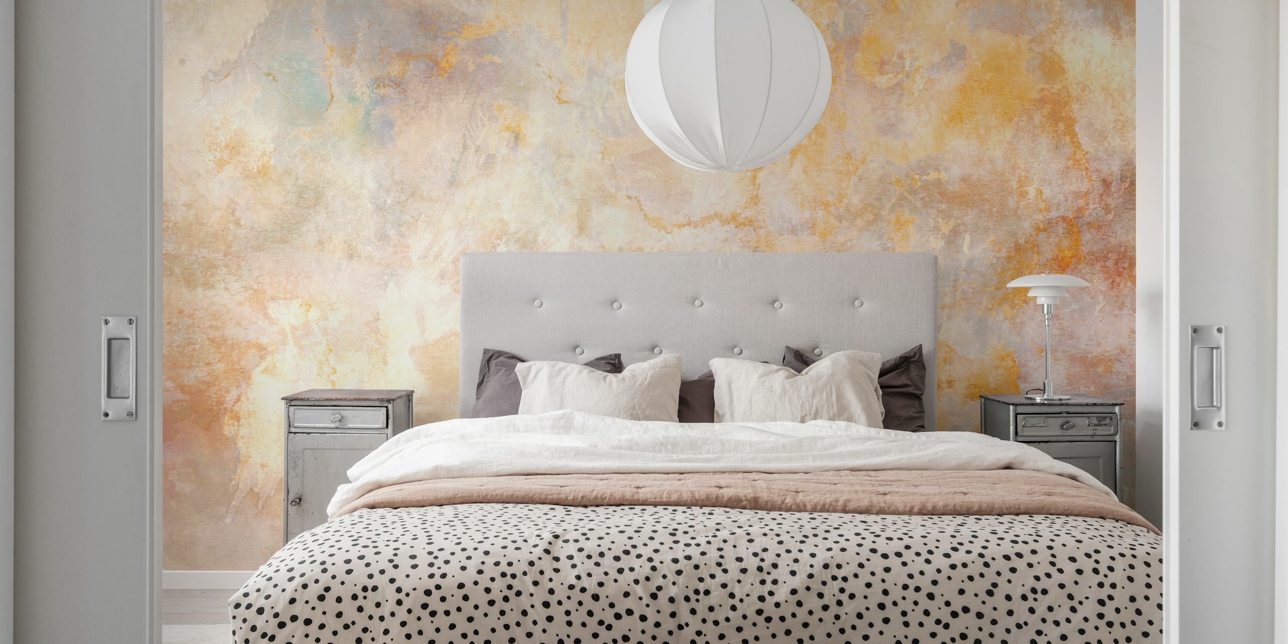 Vintage Gold Hues tapet i et rom