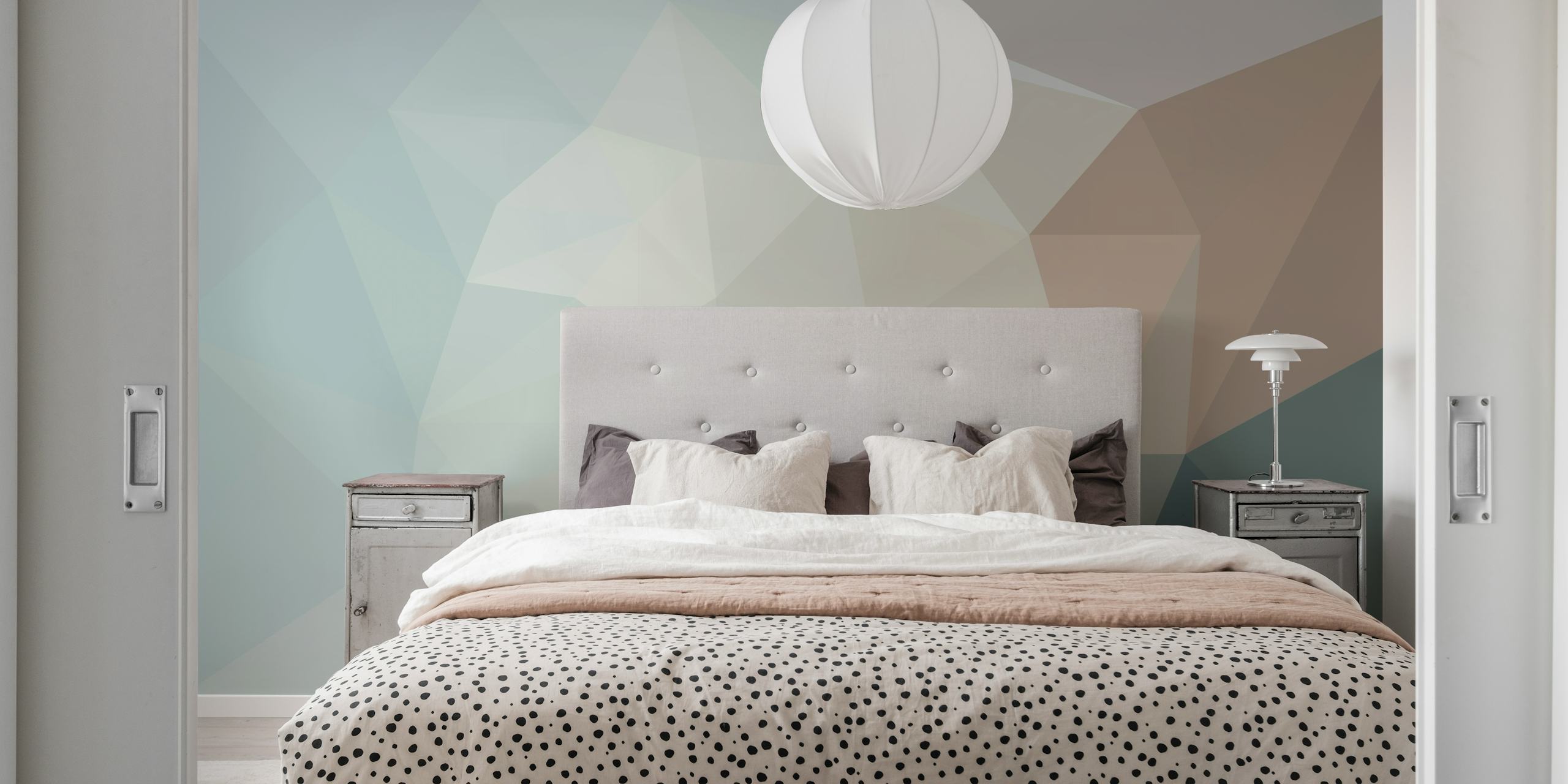 Polygon Figure wallpaper in a room setting