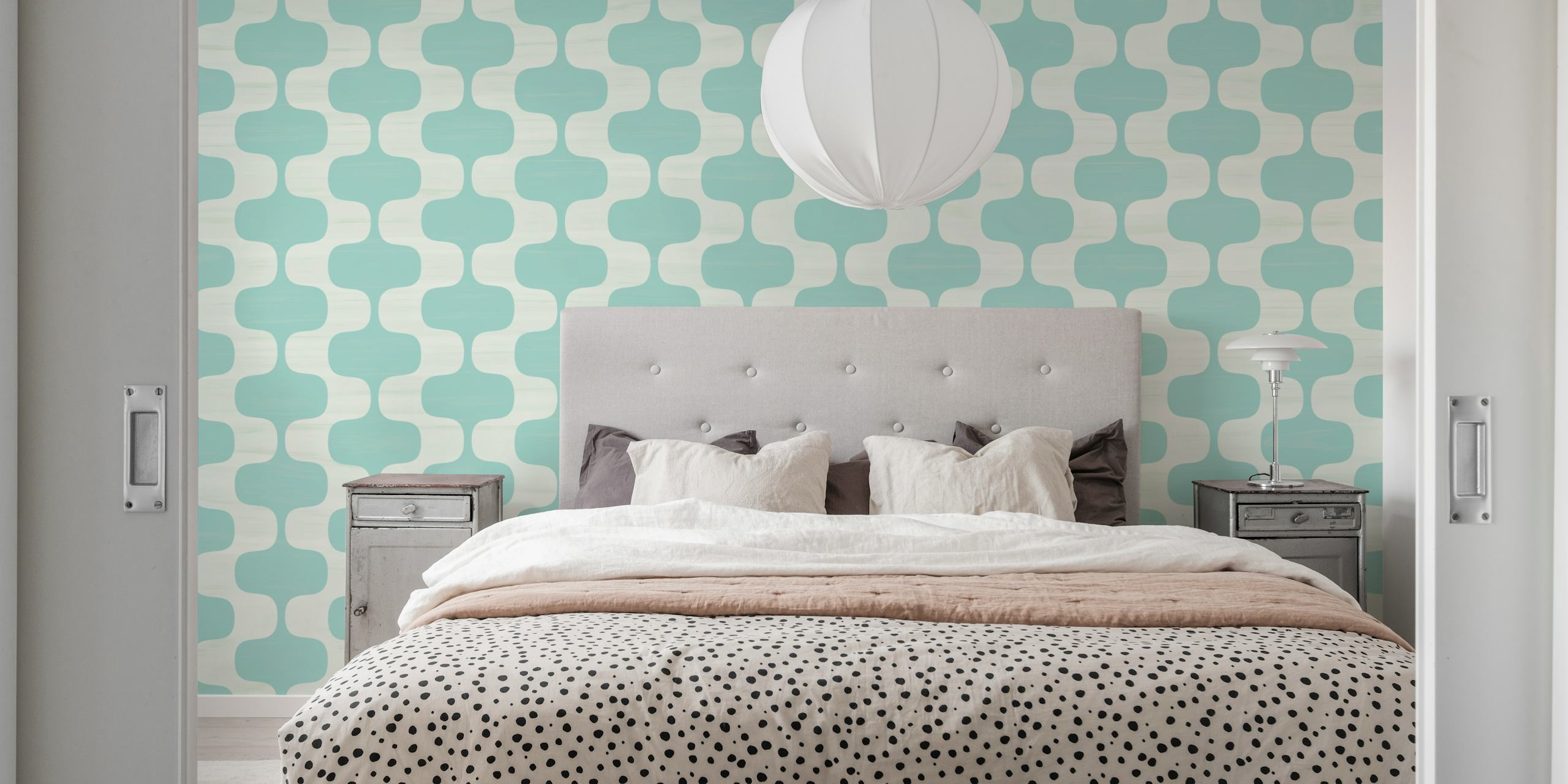 Modern Aqua Reflections tapet i ett rum