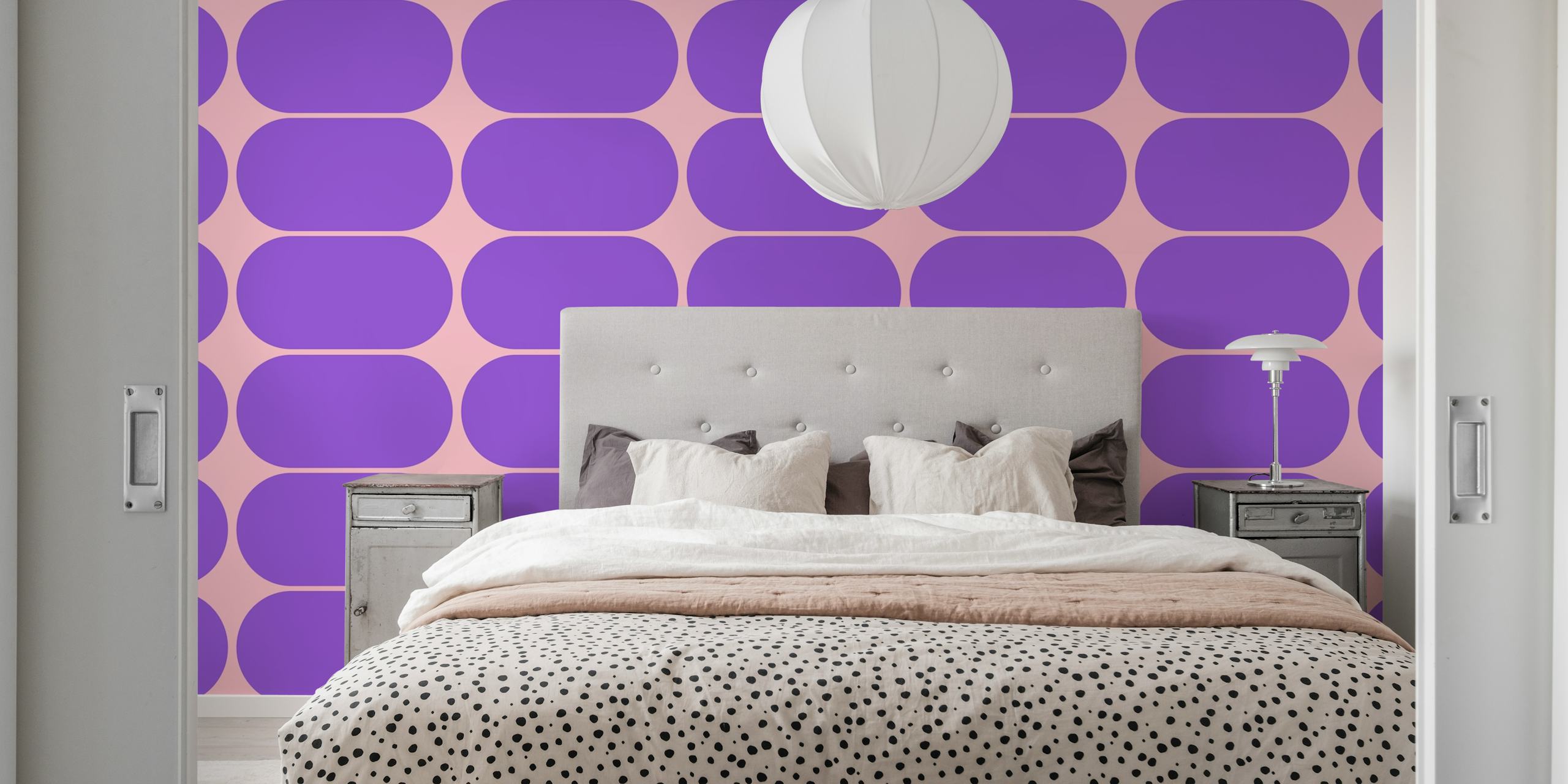 Mid-Century Pebbles tapet i ett rum