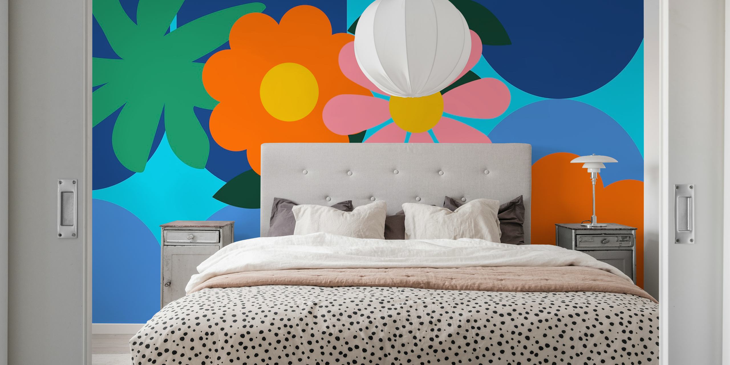 Pop Art Florals wallpaper in a room