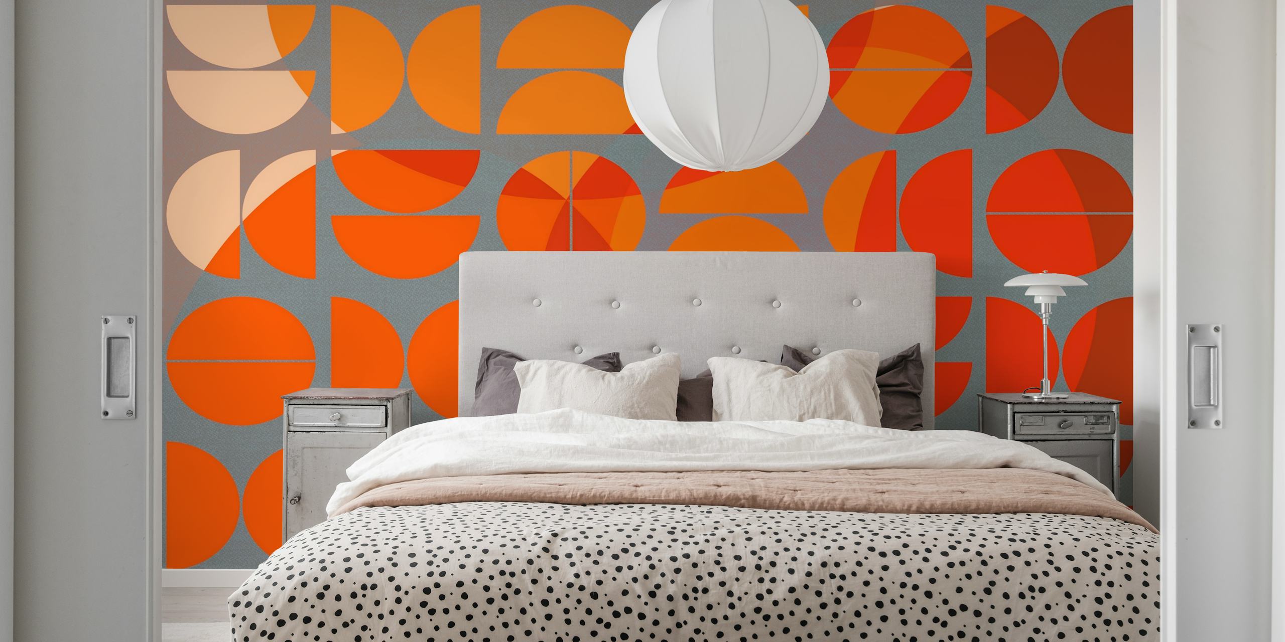 Wallcovering Abstract Sunset Spheres u sobi