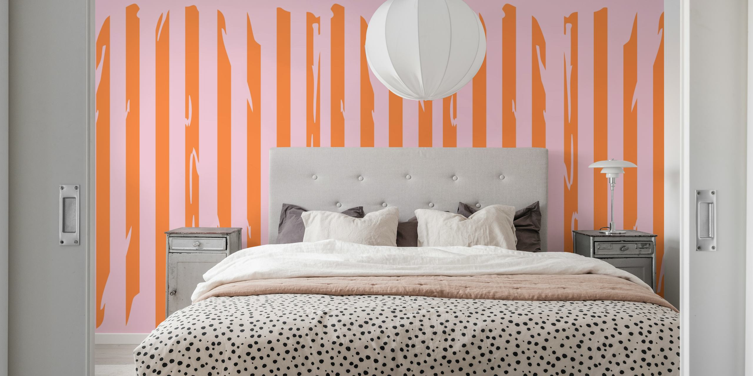 Urban Stripes Chic wallpaper design in a room