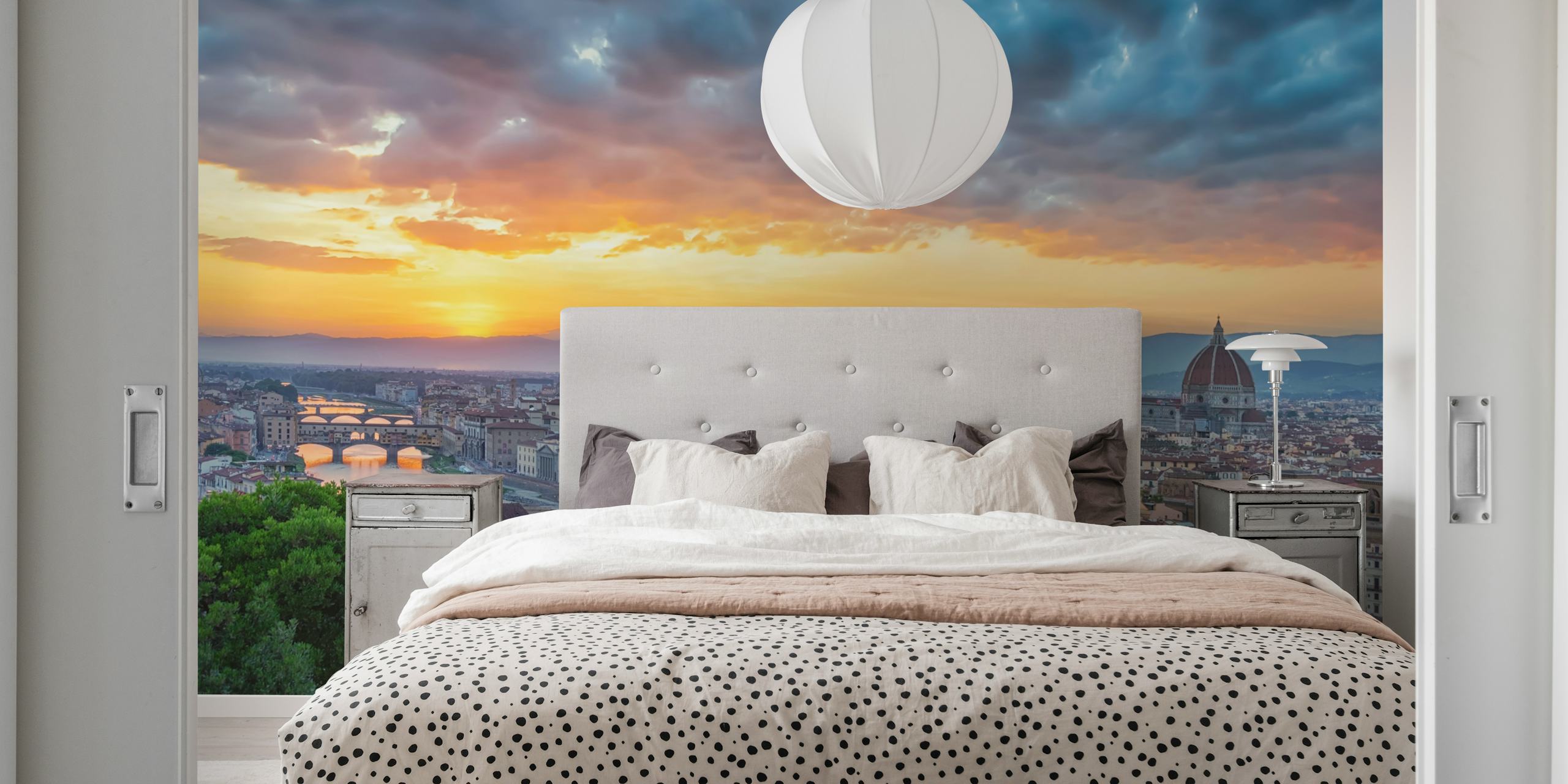 Papel de parede Florence City em um quarto