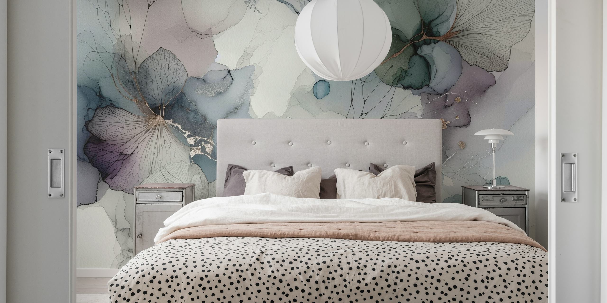 Dreamy Petals wallpaper displayed in a room
