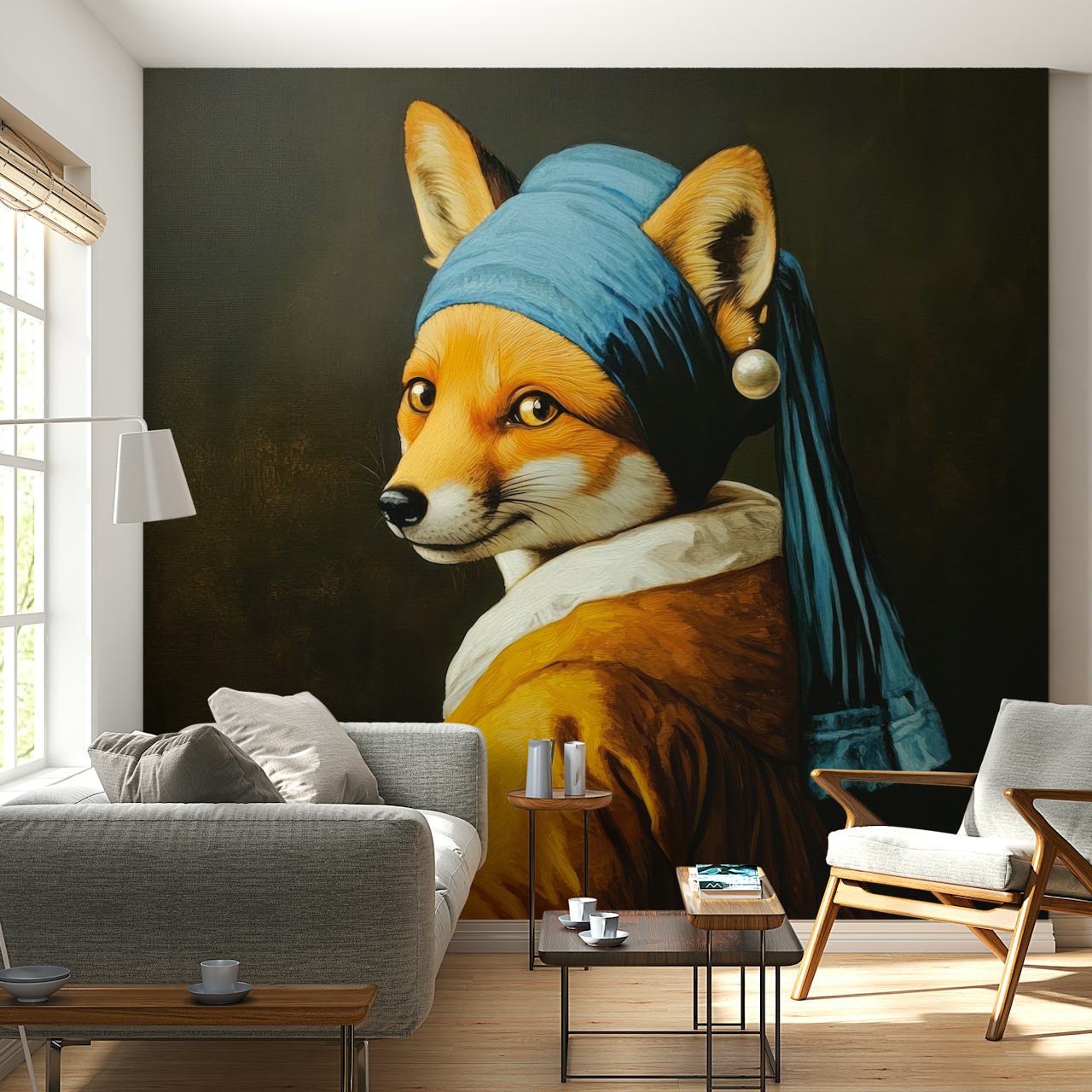 Design tapety s the fox with the pearl earring
