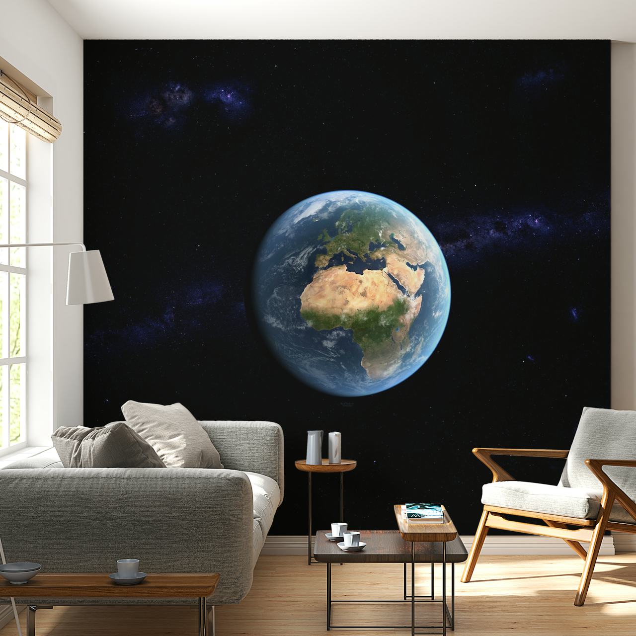 Dizajn zidnog papira Earth s Europe i Africa