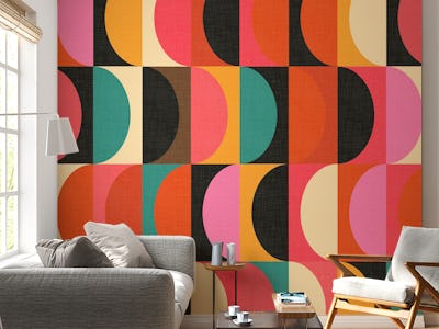 Mid Century Modern Shapes Vibrant Party WM