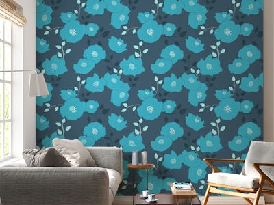 Moody big blue florals