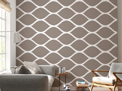 Minimal Taupe White Ogee Grid