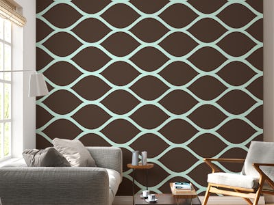 Dark Brown Ogee Pattern