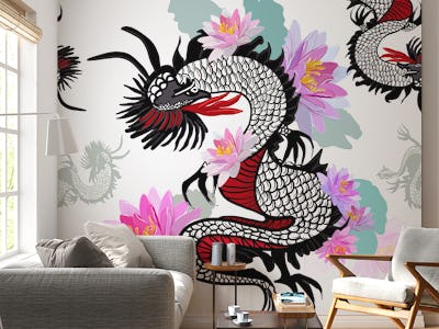 Dragon with lotus