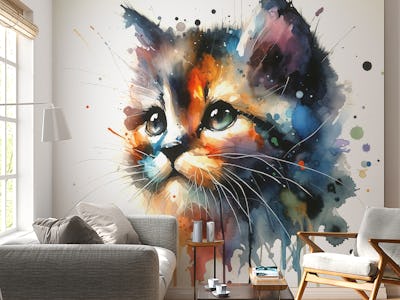 Watercolor Kitty Cat