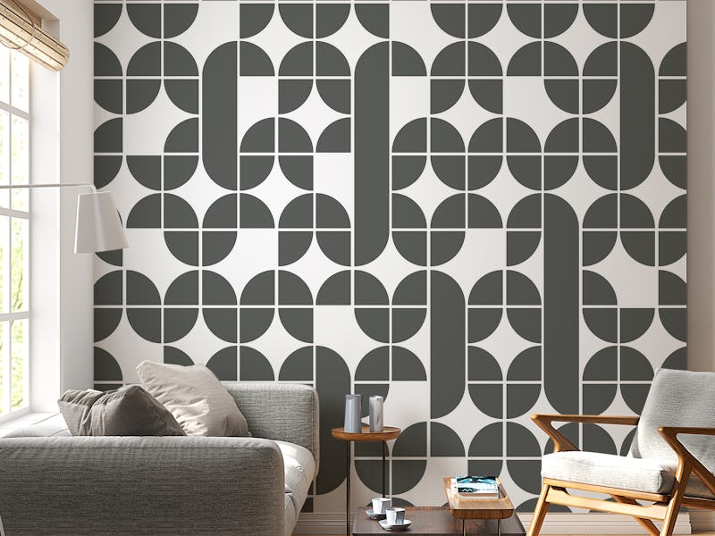 Mid Century Pattern Black