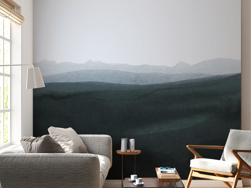 mountain horizon green grey