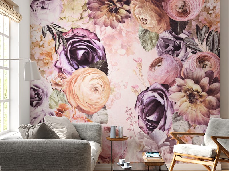 Vintage Blush Baroque Roses Moody Florals