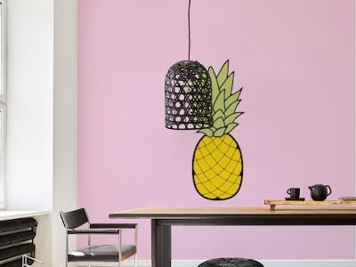 Solid pink yellow pineapple