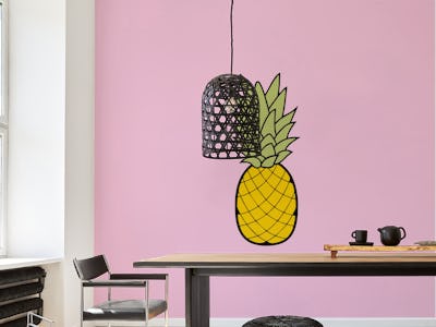 Solid pink yellow pineapple