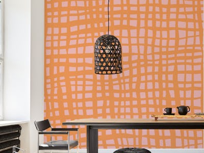 Retro grid pattern orange