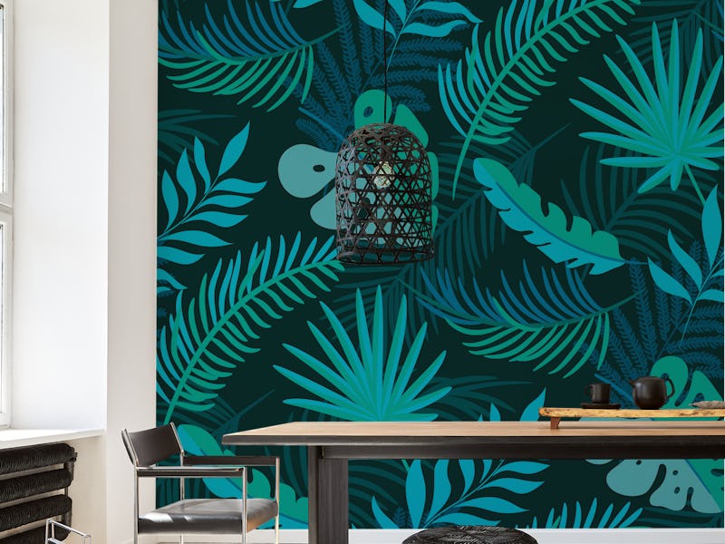 Monstera And Palm Leaf