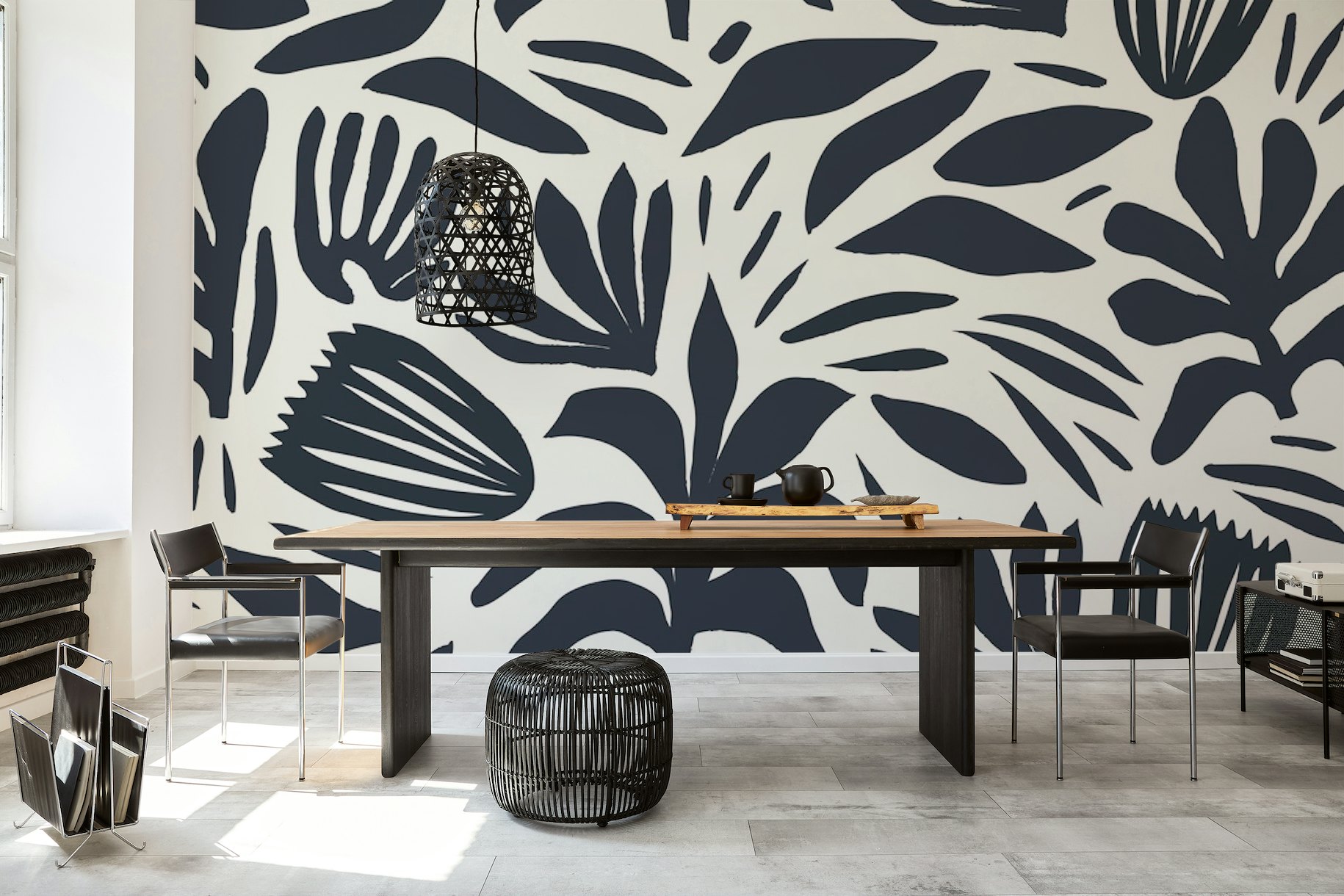 Close-up view of minimal abstract organic wallpaper