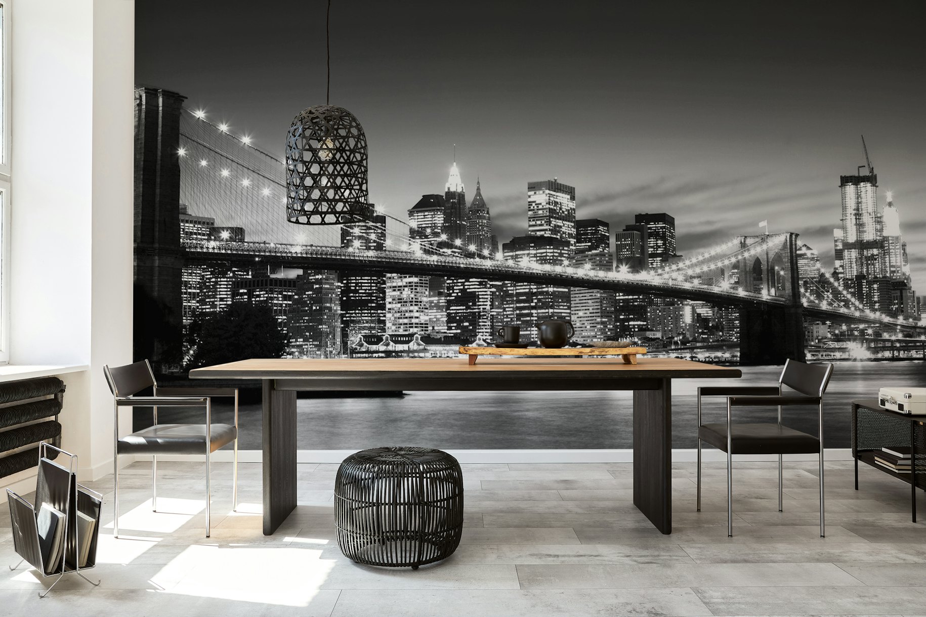 Brooklyn Bridge black and white wallpaper