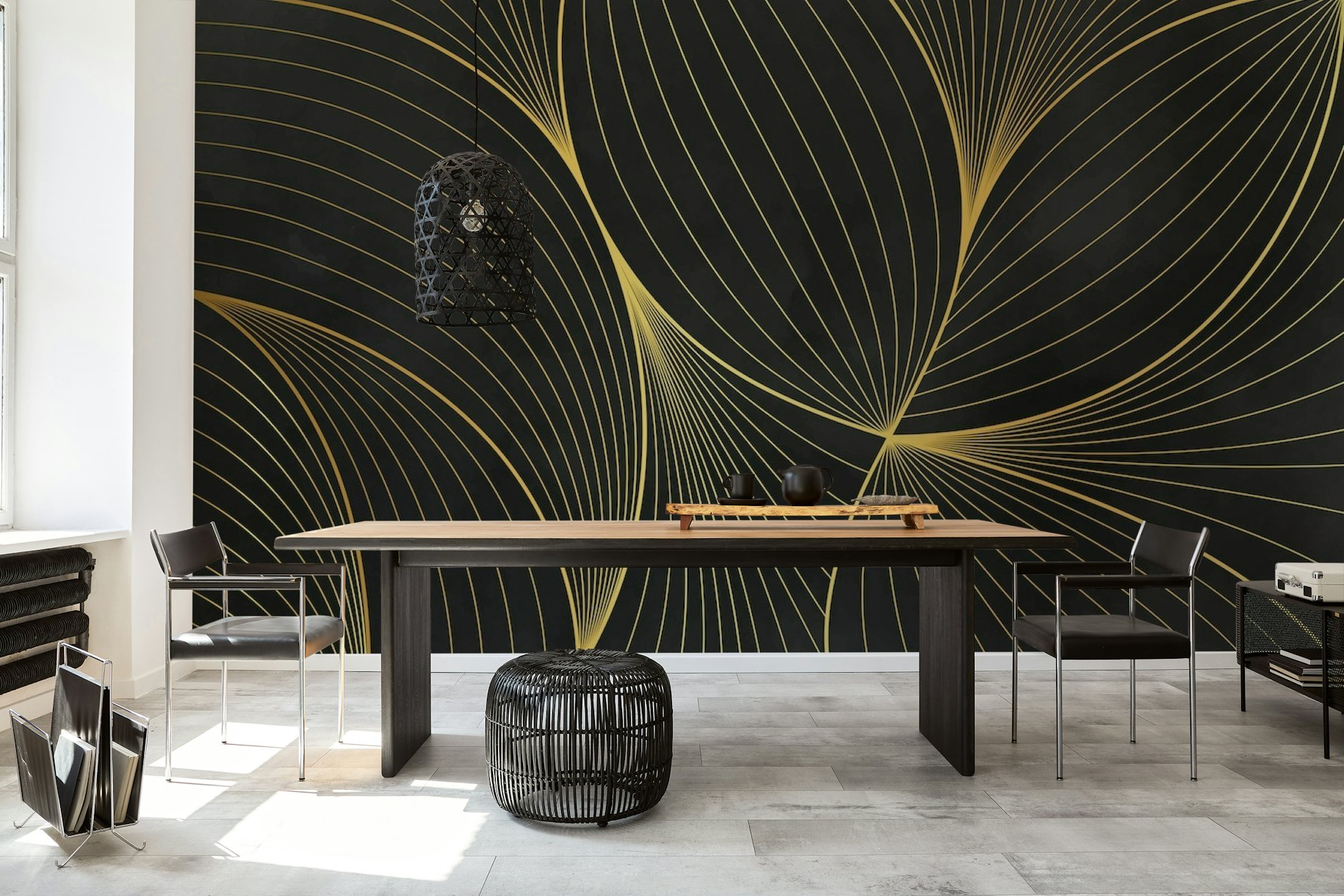 Luxury golden lines wallpaper