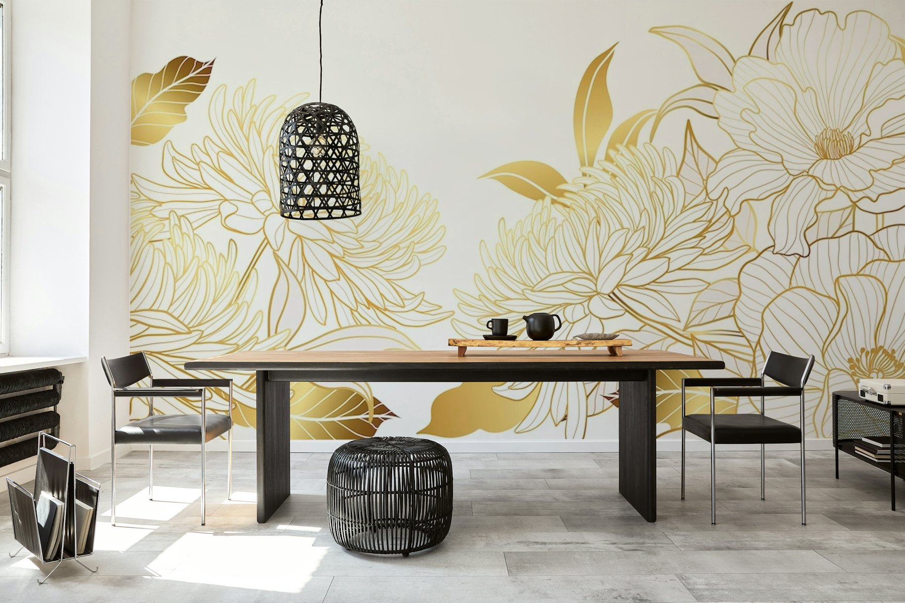 Golden flowers II wallpaper
