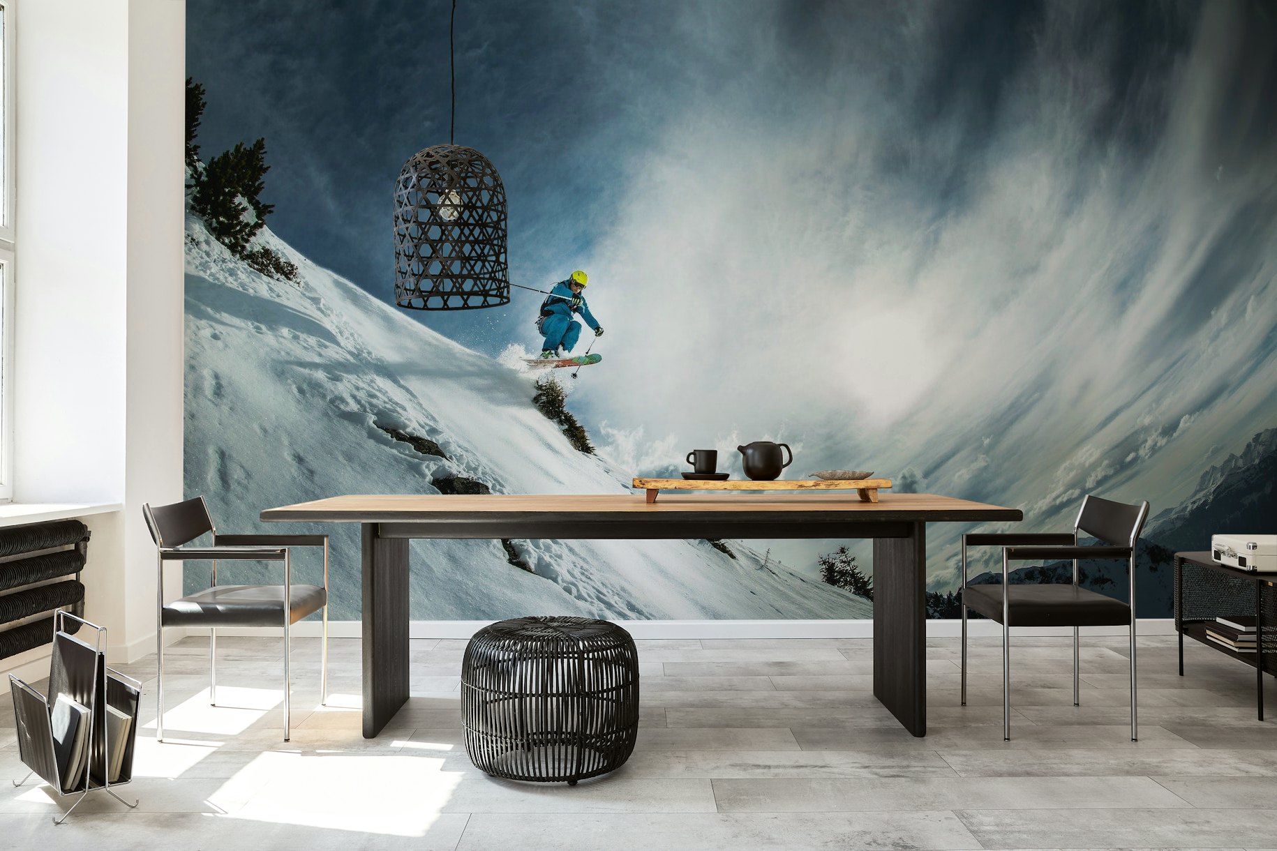 Theo de La Soujeole at home in Flaine wallpaper