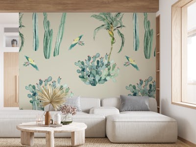 Desert Cactus & Tropical Birds