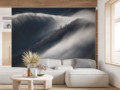 Waterfall clouds and hoarfrost