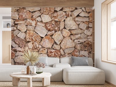 Mediterranean limestone wall